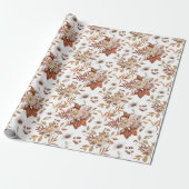 Elegantes Terracotta Fall Blumenpapier Geschenkpapier (Ungerollt)