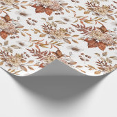 Elegantes Terracotta Fall Blumenpapier Geschenkpapier (Ecke)