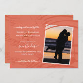 Elegantes Terracotta-Foto Hochzeit rettet das Datu Save The Date (Vorne/Hinten)