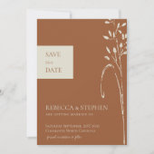 Elegantes Terracotta-Foto Save the Date Einladung (Vorderseite)
