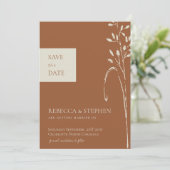 Elegantes Terracotta-Foto Save the Date Einladung (Stehend Vorderseite)
