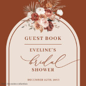 Elegantes Terracotta Pampas boho Bridal Gästebuch