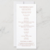 Elegantes Terracotta Script Modernes Hochzeitsprog (Rückseite)
