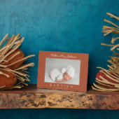 Elegantes Terracotta Script Taufe Foto Fotoplatte (Seite)