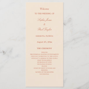 Elegantes Terracotta Script Wedding Program