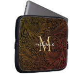 Elegantes Terrakotta-Boho-Botanik-Muster-Monogramm Laptopschutzhülle (Vorne Rechts)