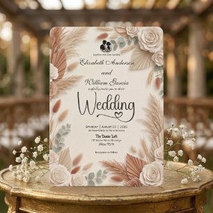 Elegantes Terrakotta Boho-Chic Hochzeit Einladung
