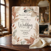 Elegantes Terrakotta Boho-Chic Hochzeit Einladung