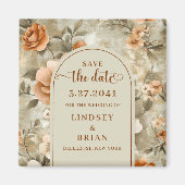 Elegantes Terrakotta-Elfenbein-Salbei-Blumen- "Sav Magnet (Vorne)