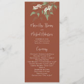 Elegantes Terrakotta-Hochzeitsprogramm Custom Programm (Vorderseite)