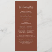 Elegantes Terrakotta-Hochzeitsprogramm Custom Programm (Rückseite)