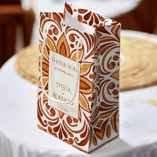 Elegantes Terrakotta-Mexikanisches-Talavera-Hochze Kleine Geschenktüte