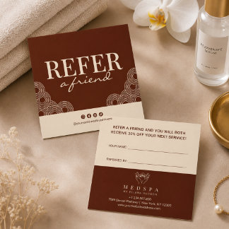 Elegantes Terrakotta-Spa-Salon-Ästhetik-Wellness Empfehlungskarte