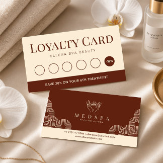 Elegantes Terrakotta-Spa-Salon-Ästhetik-Wellness Treuekarte