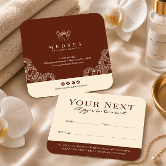 Elegantes Terrakotta-Spa-Salon-Ästhetikerin Wellne Terminkarte