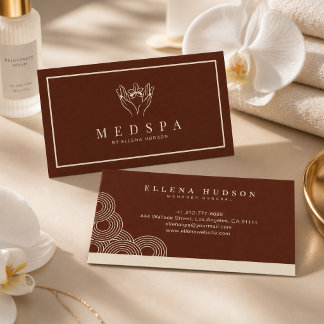 Elegantes Terrakotta-Spa-Salon-Ästhetikerin Wellne Visitenkarte