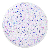 Elegantes Terrazzo Lila weißes Muster Keramikknauf (Vorderseite)