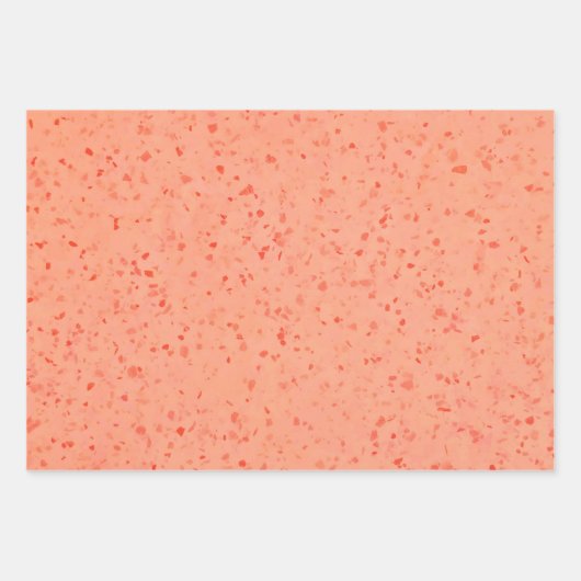 Elegantes Terrazzo Retro Orange Pink Textur Muster Geschenkpapier Set (Vorderseite 3)