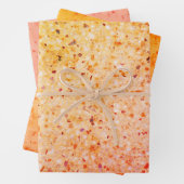 Elegantes Terrazzo Retro Orange Pink Textur Muster Geschenkpapier Set (Beispiel)