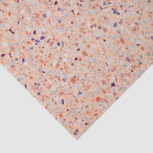 Elegantes Terrazzo Retro Rosa Lila weißes Muster Seidenpapier (Ausschnitt)