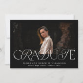 Elegantes Text Foto High School Abschluss Ankündigung (Vorderseite)