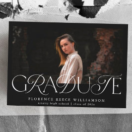 Elegantes Text Foto High School Abschluss Ankündigung