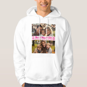 Elegantes Text Foto Muttertag Wasserfarbe Rosa Hoodie