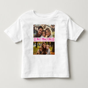 Elegantes Text Foto Muttertag Wasserfarbe Rosa Kleinkind T-shirt