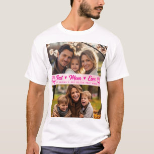 Elegantes Text Foto Muttertag Wasserfarbe Rosa T-Shirt
