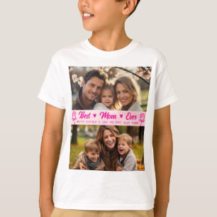 Elegantes Text Foto Muttertag Wasserfarbe Rosa T-Shirt