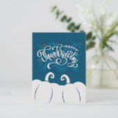 Elegantes Textglücksgeschenk mit Niedlichem Pumpki Einladungspostkarte (Stehend Vorderseite)