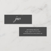 Elegantes Texturmonogramm Mini Visitenkarte (Vorne/Hinten)