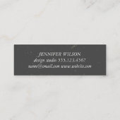 Elegantes Texturmonogramm Mini Visitenkarte (Rückseite)