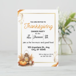 Elegantes Thanksgiving-Dinner Einladung