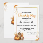 Elegantes Thanksgiving-Dinner Einladung (Vorne/Hinten)