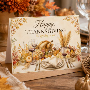 Elegantes Thanksgiving-Dinner Frohes Thanksgiving Feiertagskarte