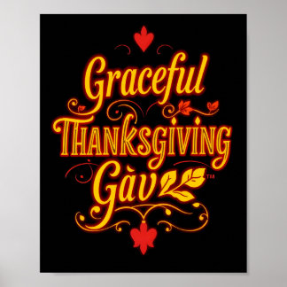 Elegantes Thanksgiving Gav – Warme Herbst-Typograf Poster