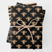 Elegantes Thema für schwarze und goldene Bienen  Geschenkpapier Set (Beispiel)