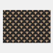Elegantes Thema für schwarze und goldene Bienen Geschenkpapier Set (Vorderseite)