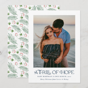 Elegantes Thrill of Hope Announce Pregnancy Foto Feiertagskarte