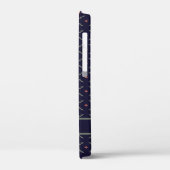 elegantes, tiefblaues Muster Case-Mate iPhone Hülle (Rückseite / Links)