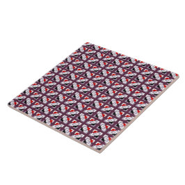 Elegantes tiefes Pflaume- und rotes geometrisches  Fliese