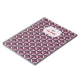 Elegantes tiefes Pflaume- und rotes geometrisches  Notizblock