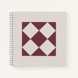 Elegantes tiefes Pflaumen- und Perlgrau-Geometrie- Notizblock