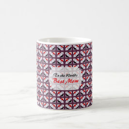 Elegantes tiefes Pflaumen- und rotes geometrisches Kaffeetasse