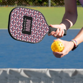 Elegantes tiefes Pflaumen- und rotes geometrisches Pickleball Schläger