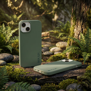 Elegantes Tiefes Waldgrün Minimalistisches ROULIV  Case-Mate iPhone 14 Hülle
