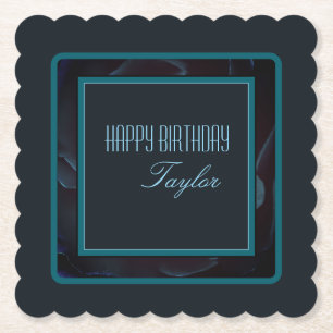 Elegantes, tiefgrünes florales Design-Accessoire Untersetzer