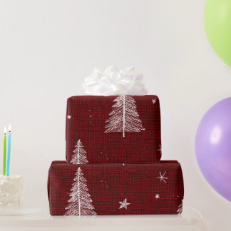 Elegantes tiefrotes Weihnachtsgeschenkpapier Geschenkpapier