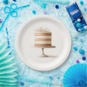 Elegantes Tier White Floral Cake Brautparty Pappteller (Party)